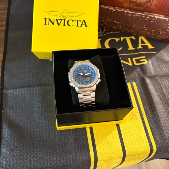 Invicta Silver and Blue Men's / unisex Activa X digital 45.5 mm Watch